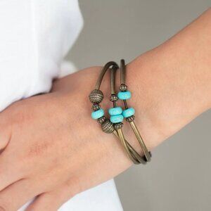 Paparazzi Jewelry Accessories - Road Trip Rebel - Brass Bracelet - Viintage